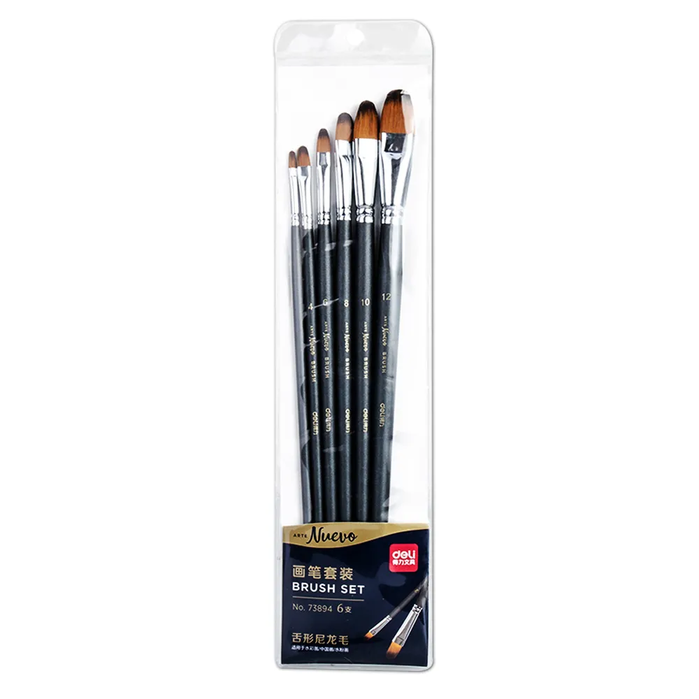 Brush Set Ref 73894 Pk 6 [Flat Grey Brushes] Nuevo Deli