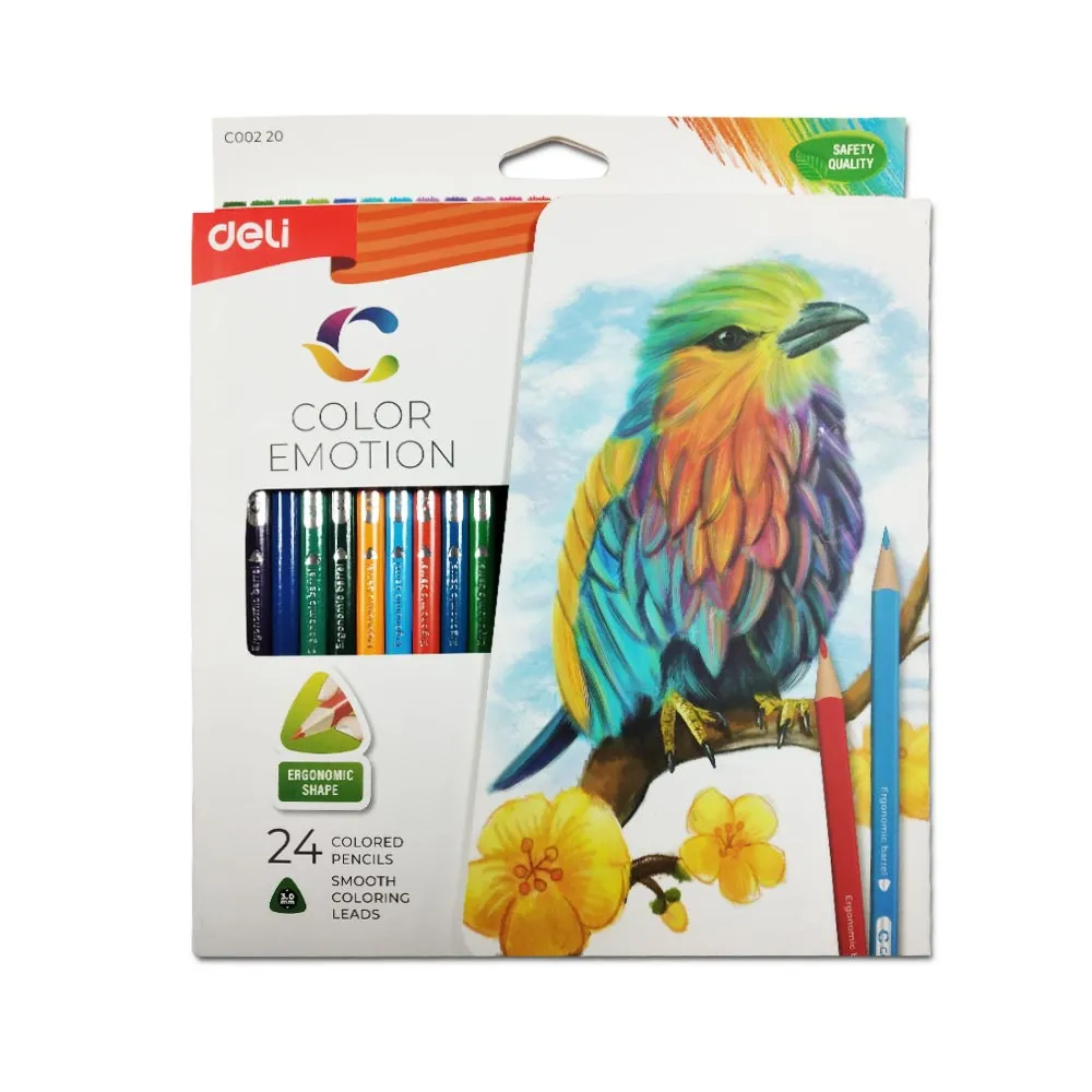 Colored Pencil Ref  C00220 24 Color Emotion, Ergonomic Shape, Deli