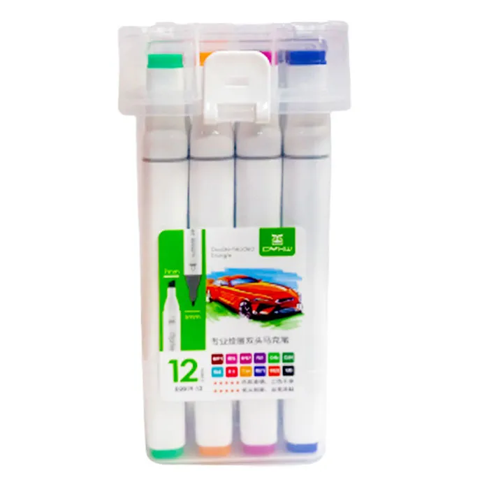 Sketch Marker Ref D2019-12 12 Colours, 7mm Chisel & 1mm Bullet MeliMelo