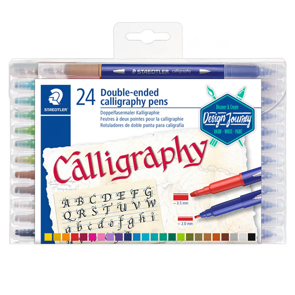 Calligraphy Pen Ref 3005 TB12 Double Ended Fiber Tips 2.0mm, 3.5mm Staedtler