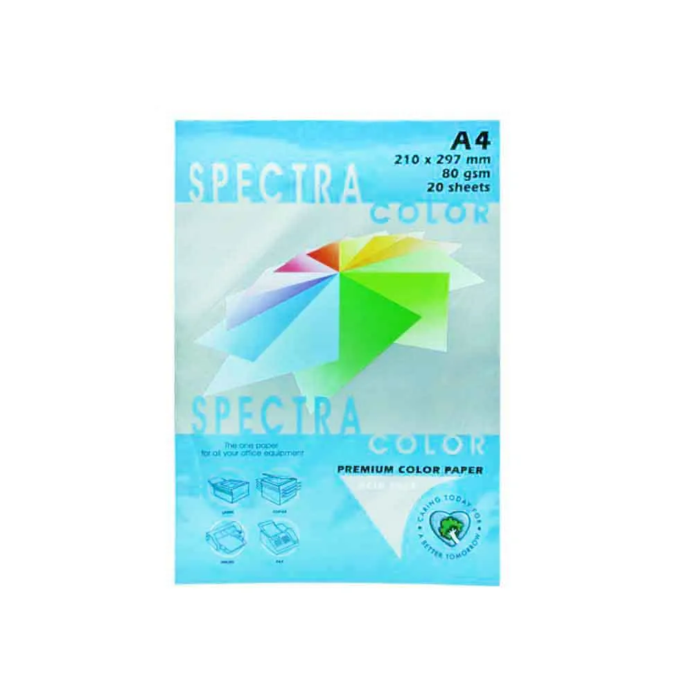Colour Paper Ref IT220 A4 Turquoise, 80gsm [Pk 20] Spectra Colour