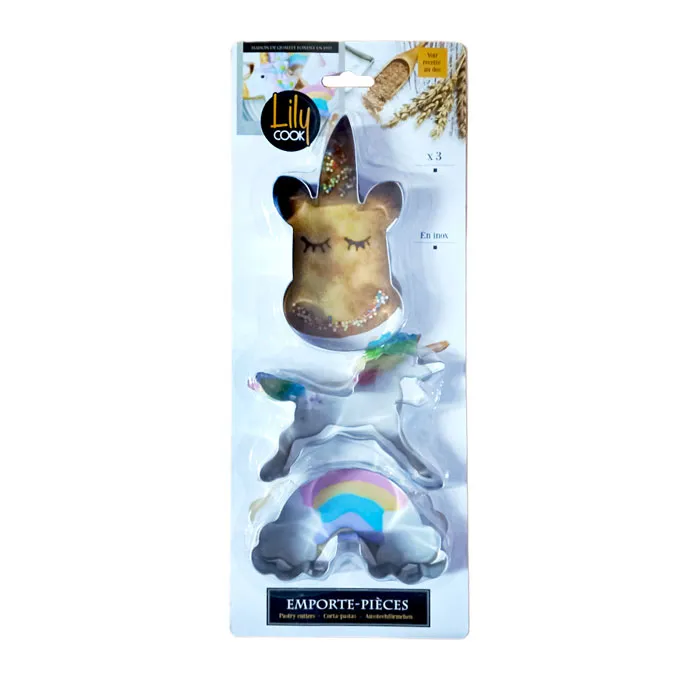 Cutter Unicorn Ref KP5534 Set of 3, Inox Lily Cook