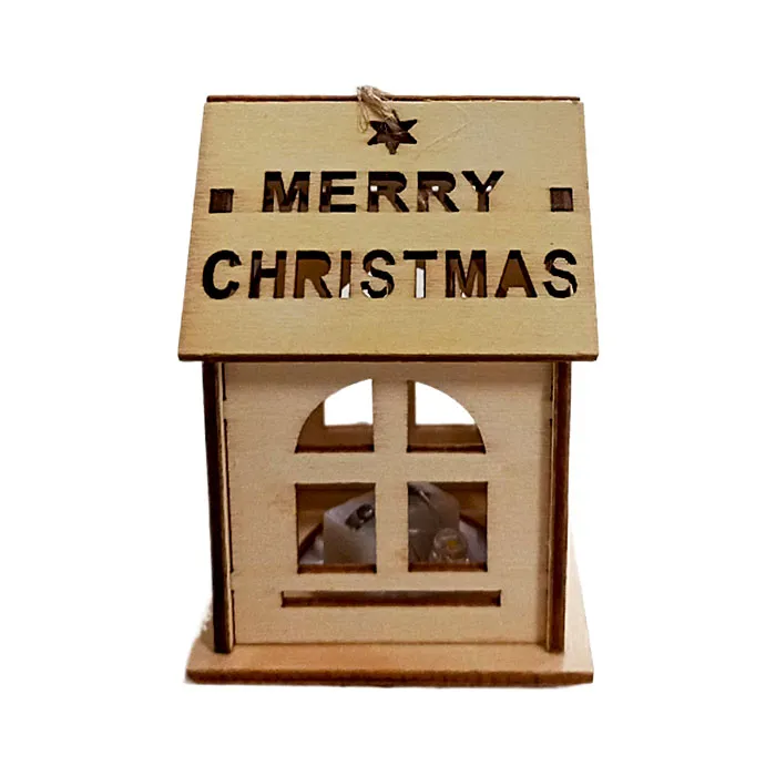 Xmas Deco Ref LH138-21004A Wood House Light AFC