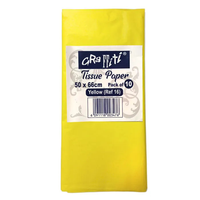 Paper Mousseline Ref 10B-16 Yellow, 10 Sheets Graffiti
