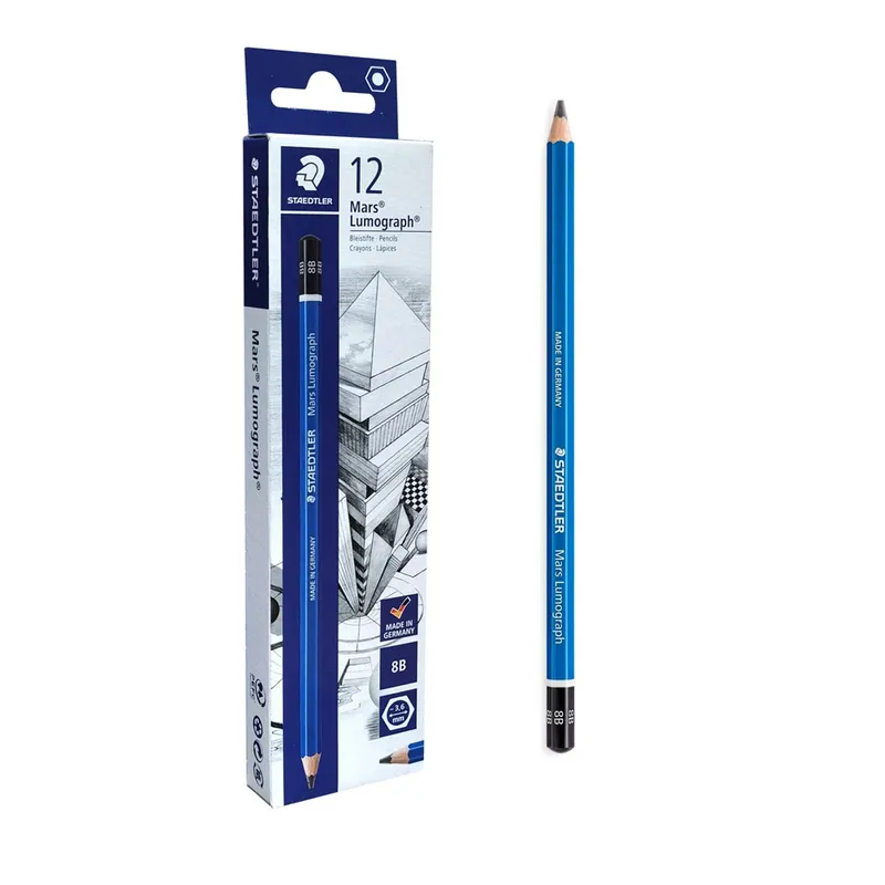 Wood Pencil Ref 100-8B 8B Mars Lumograph [Pk 12] Staedtler