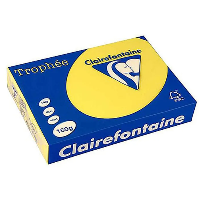 Bristol Paper Ref 1029C A4 Yellow Sun, 160gsm [Ream: 250 Sheets] Clairefontaine