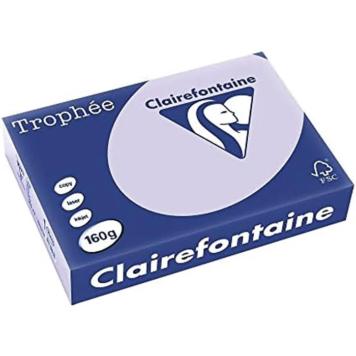 Bristol Paper Ref 1043C A4 Lilac, 160gsm [Ream: 250 Sheets] Clairefontaine