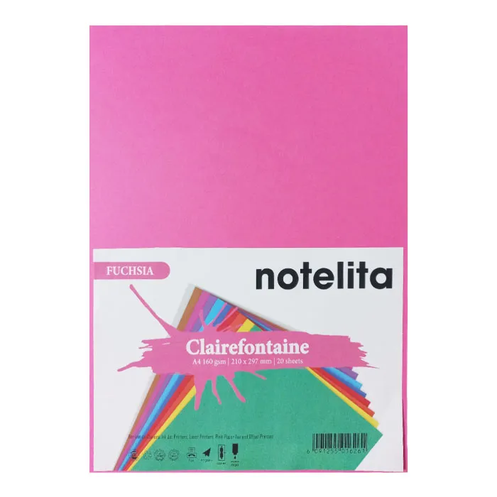 Bristol Paper Ref 1017C A4 Fuchsia, 160gsm [Pk 20] Clairefontaine