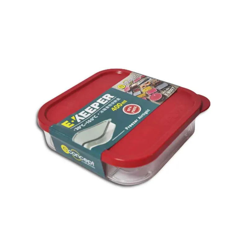 Container Ref EE8007 400ml, Square Freezer Airtight Keeper Elianware