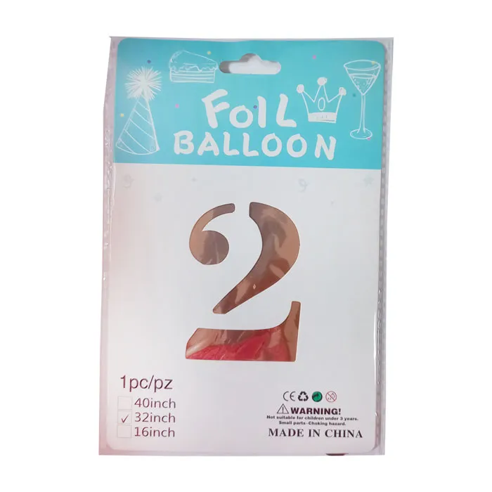 Foil Balloon No.2 32" Rosegold CML
