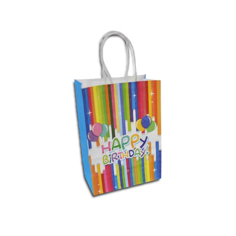 Paper Gift Bag Kraft  Happy Birthday, Size 21*15*8 cm WTC