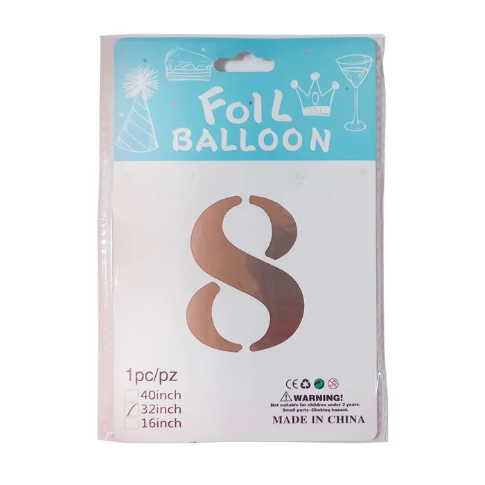 Foil Balloon No.8 32" Rosegold CML