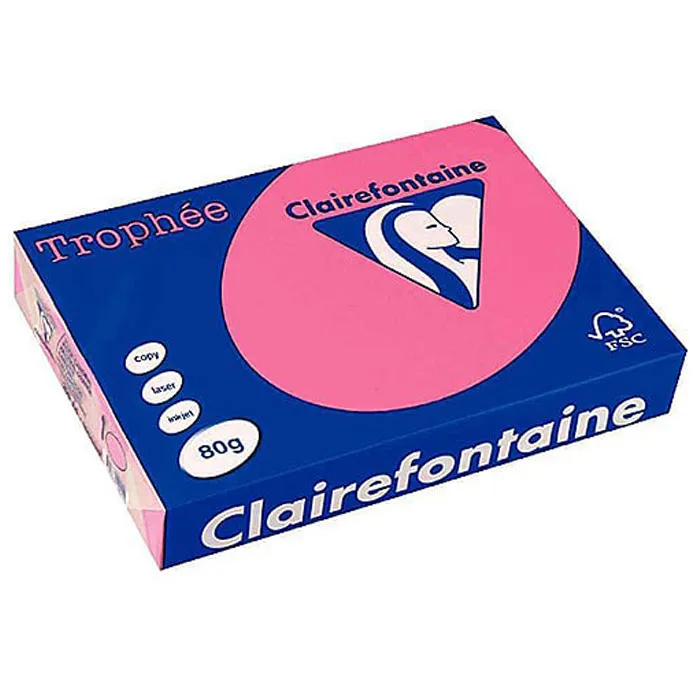 Colour Copy Paper Ref 1771C A4 Pink Fuchsia, 80gsm [Ream: 500 Sheets] Clairefontaine