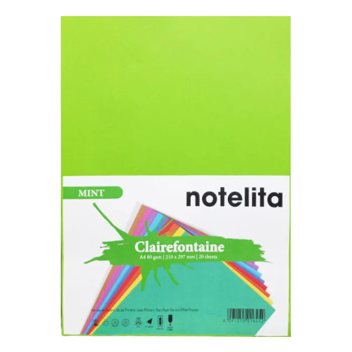 Colour Paper Ref 1875C A4 Mint, 80gsm [Pk 20] Clairefontaine