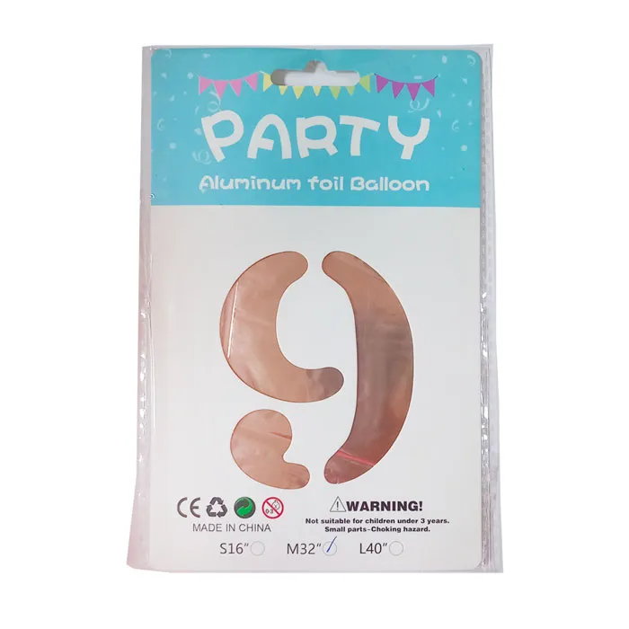 Foil Balloon No.9 32" Rosegold CML 