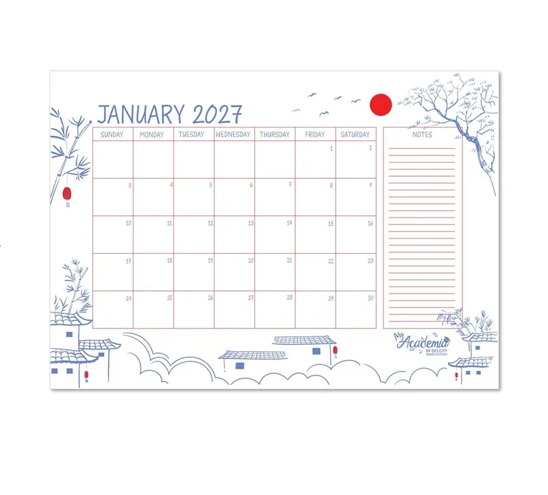 Desk Planner A3 2026 12 Pages Monthly My Academia
