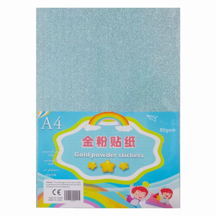 Glitter Sticker Ref 678282 A4, 80g, Assorted Colour [Pk 10] WYS