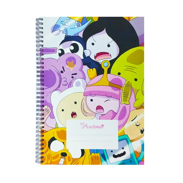 Spiral Notebook A4, 120 Sheets Ruled, Adventure Time My Academia