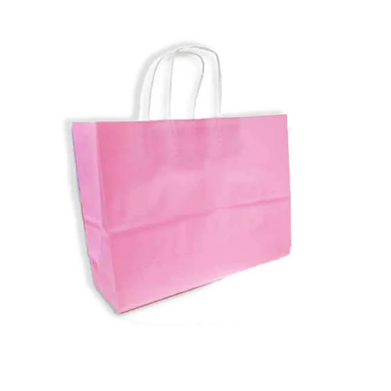 Paper Gift Bag Kraft Horizontal: Size: 32*25*12, Pink WTC