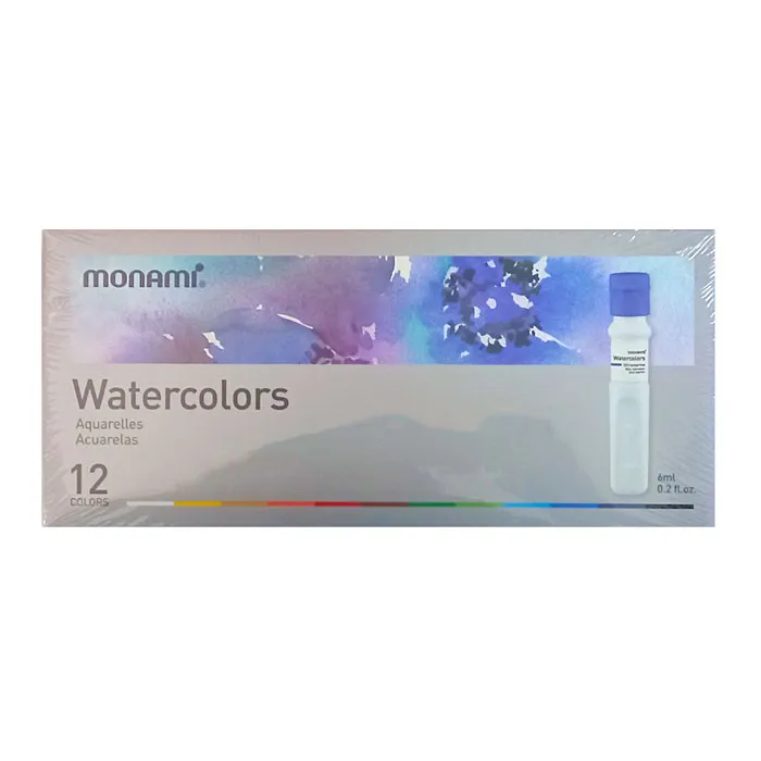 Water Colour Ref MON030 12 Colours, 6ml MonAmi