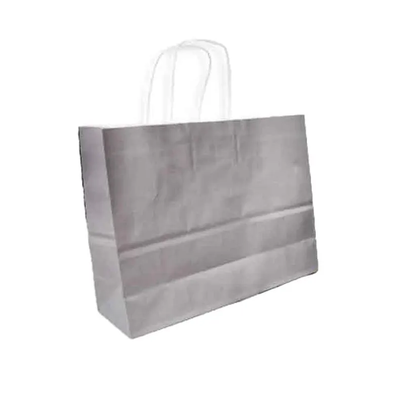 Paper Gift Bag  Horizontal, Size: 32*25*12 cm, silver WTC