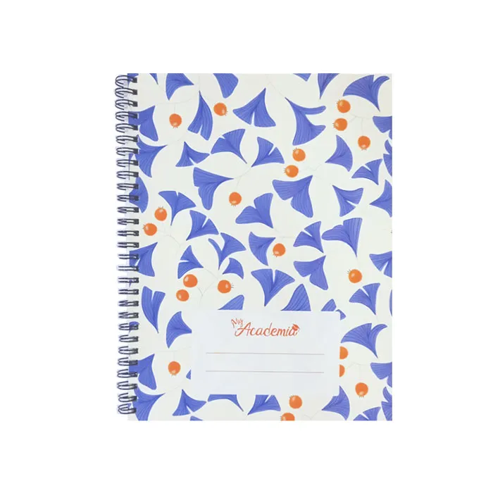 Spiral Notebook B5, 120 Sheets Ruled, Blue Leaf My Academia