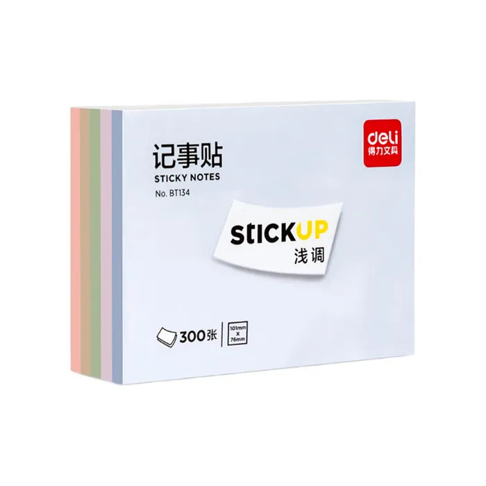 Sticky Notes Ref BT134 S:3x5"[76x101mm] 300 coloured shts/pad Deli