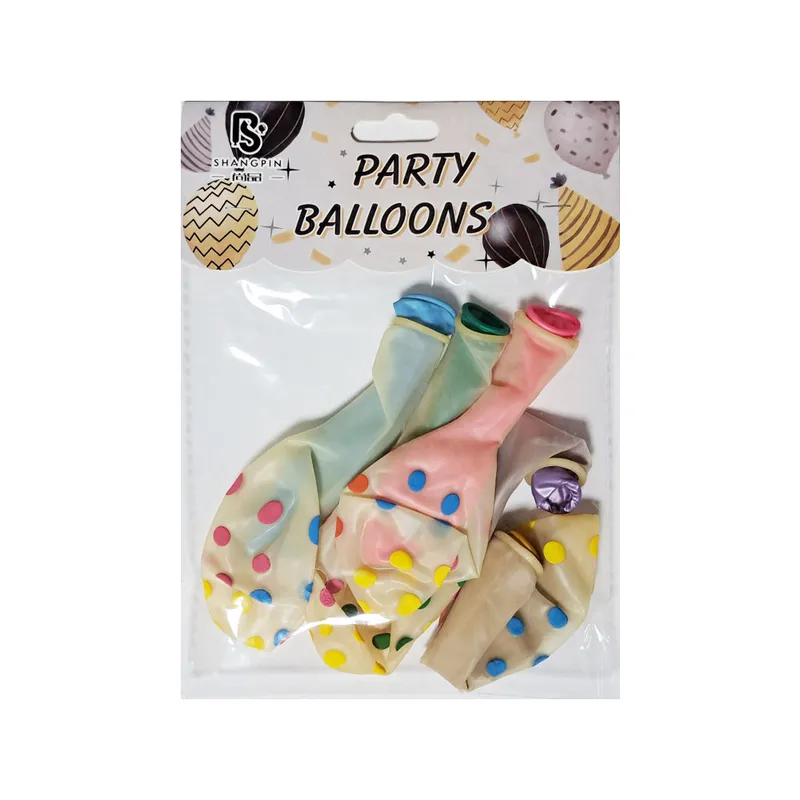 Balloons Ref 8996 Assorted Dot Colours [Pk 5] WTC