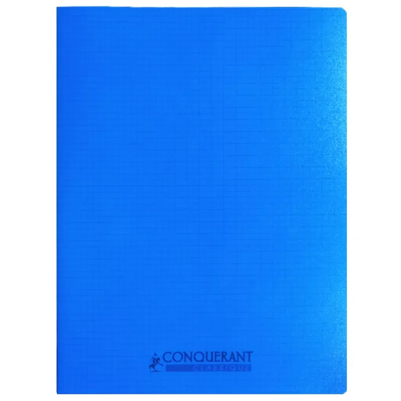 Classic Cover Notebook Ref 400092042 240*320cm, 96 pages, Checkered Polypro Blue Conquerant