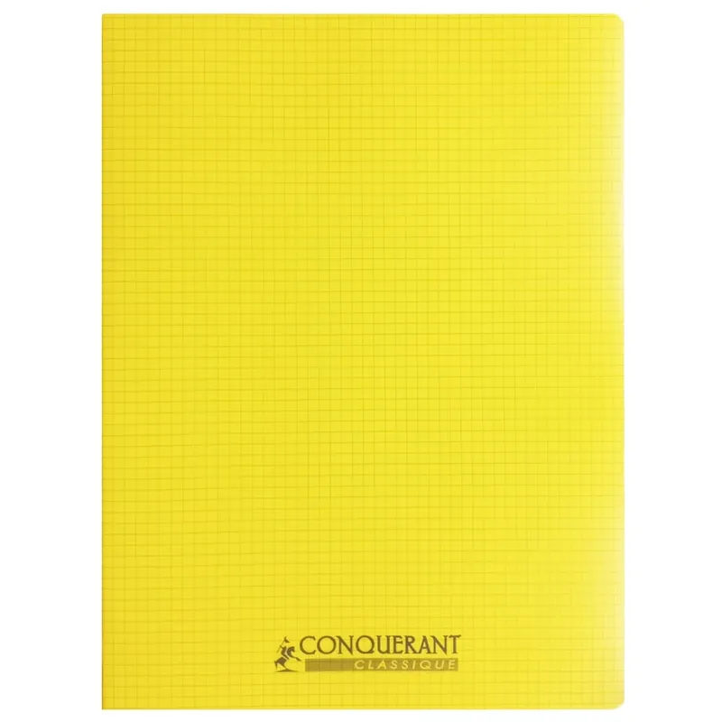 Classic Cover Notebook Ref 400092043 240*320cm, 96 pages, Checkered Polypro Yellow Conquerant