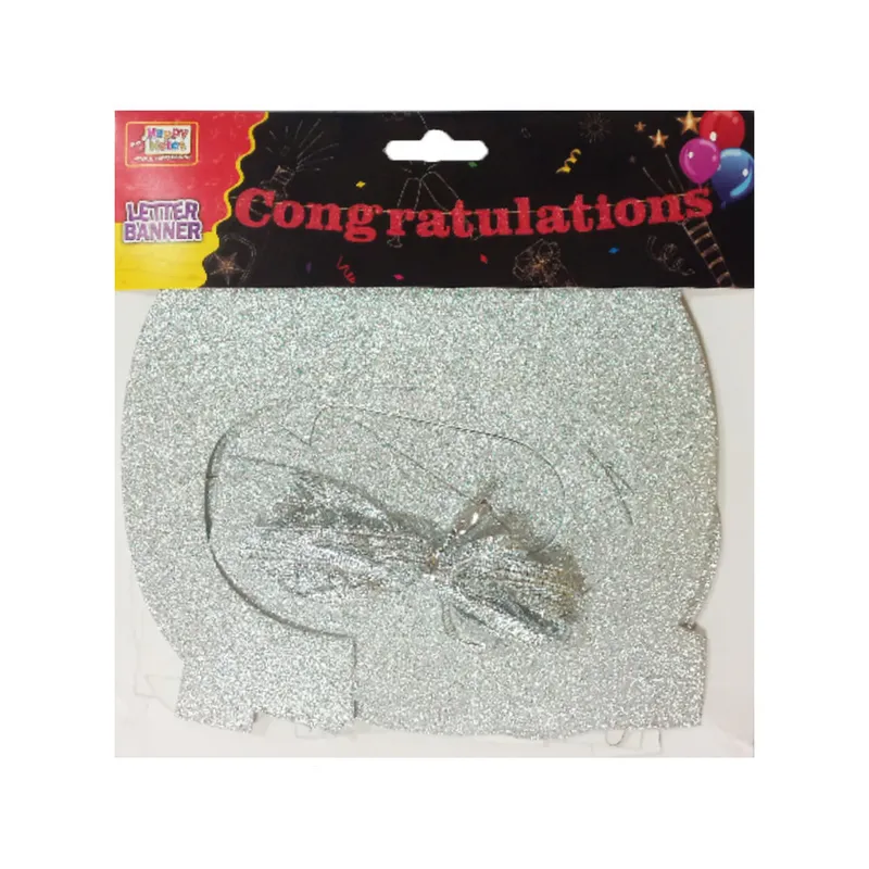 Decorative Banner Ref L2476 Silver Glitter - Congratulations LDC