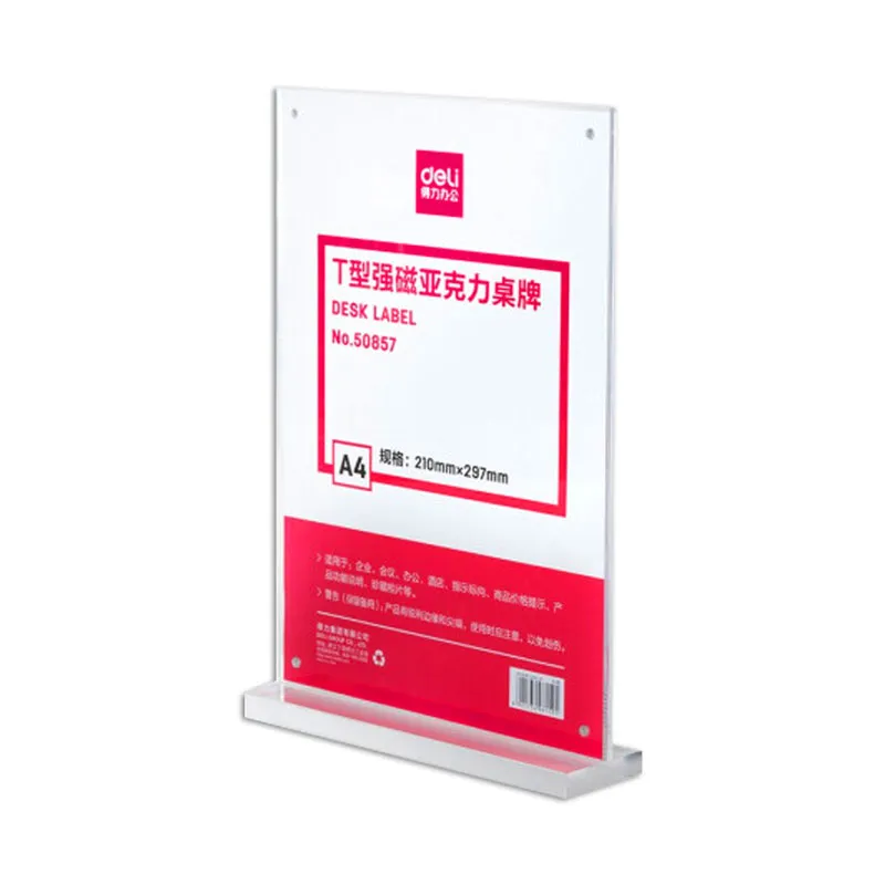Acrylic Display  ref 50857 A4, 210*297mm, Desk Label Deli