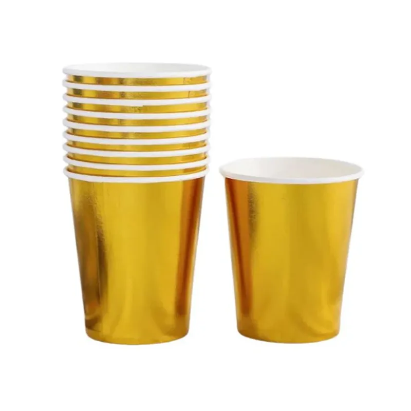 Disposable Paper Cup  200ml, Gold [Pk 10] WTC