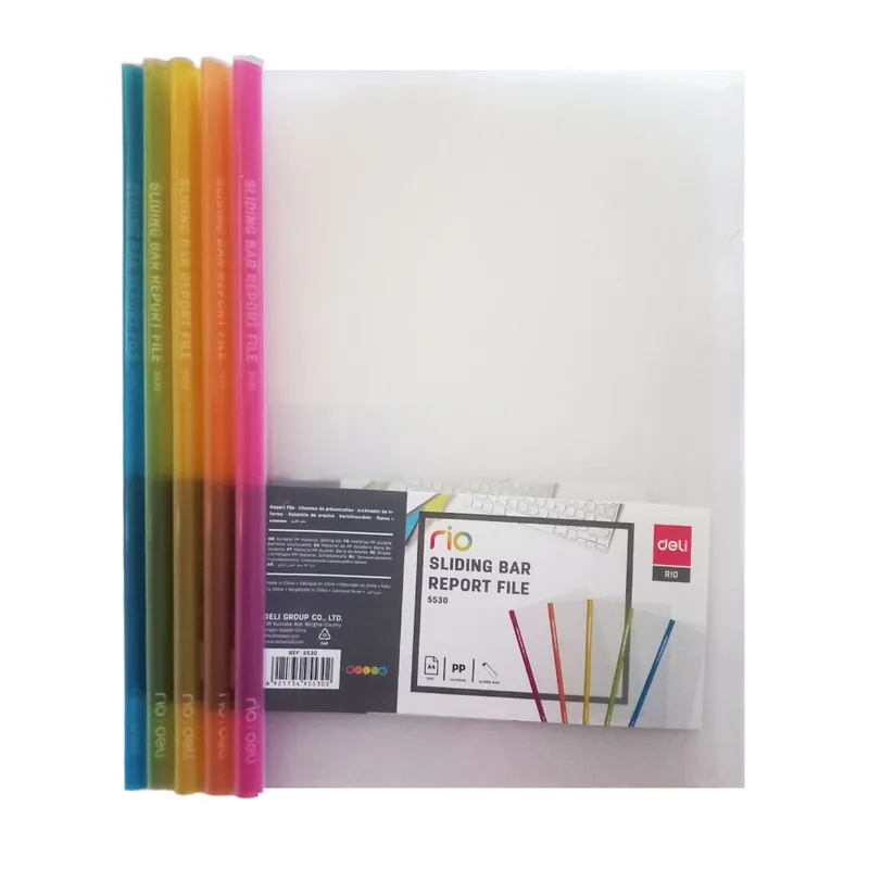 Slide Binding Report Cover Ref E5530 A4 Assorted Colours [Pk 5] Deli