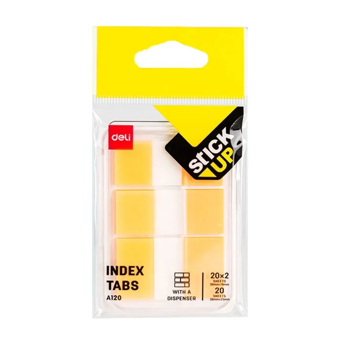 Sticky Notes Ref A120 Index Tabs:38*18mm: 38*25mm [2*20 Sheets] Deli