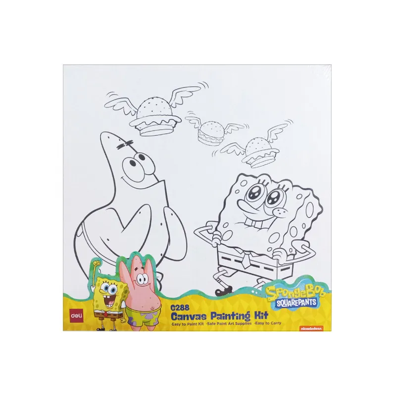 Canvas Painting Kit Ref EC288 8 Acrylic Colours+Paint Brush [25.4*24.5cm] Deli