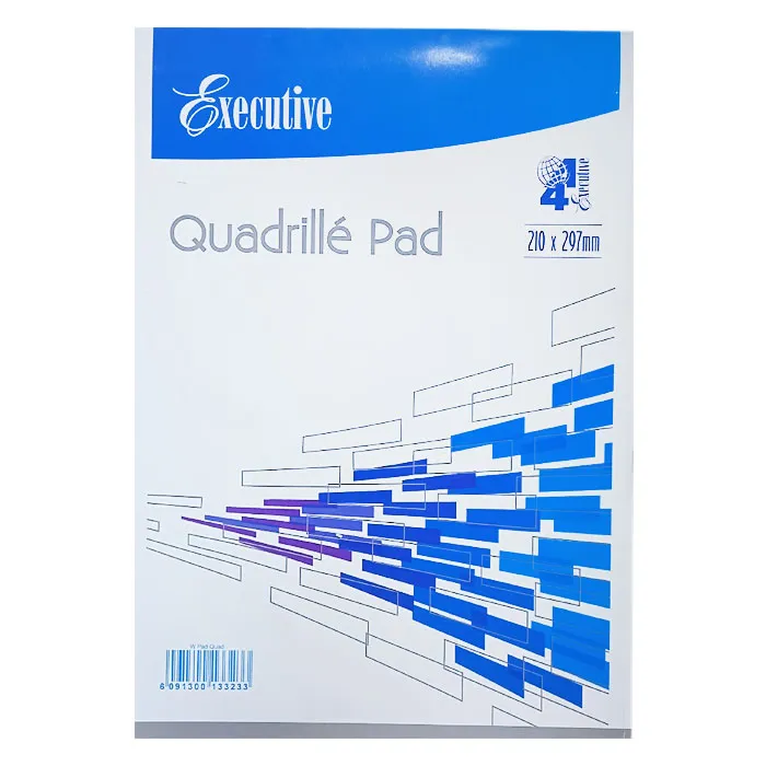 Executive Writing Pad Ref WPA4Q A4, Quadrille, 50 Pages Atlas