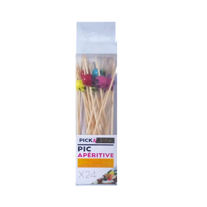 Cocktail Sticks Ref KA1290 12cm, Assorted Design [Pk 24] Pick & Drink