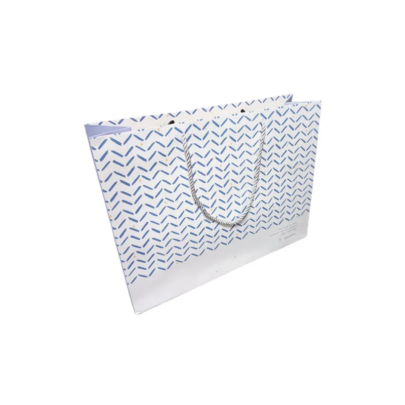 Gift Bag Ref H-5513 White & Blue Patterns, 19.5*14.5*8.5cm - Small Meli Melo