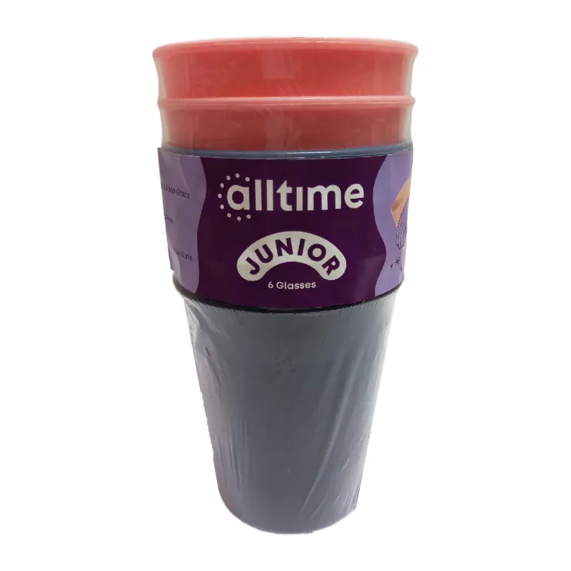 Glass Ref AT5141 250ml, Plastic, Assorted Colors [Pk 6] All Time