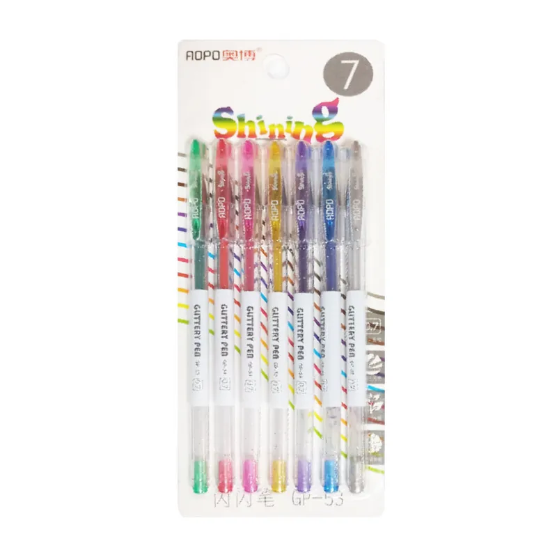 Glitter Pen Ref GP-53 1.0 mm, Assorted Colors [Pk 7] SW