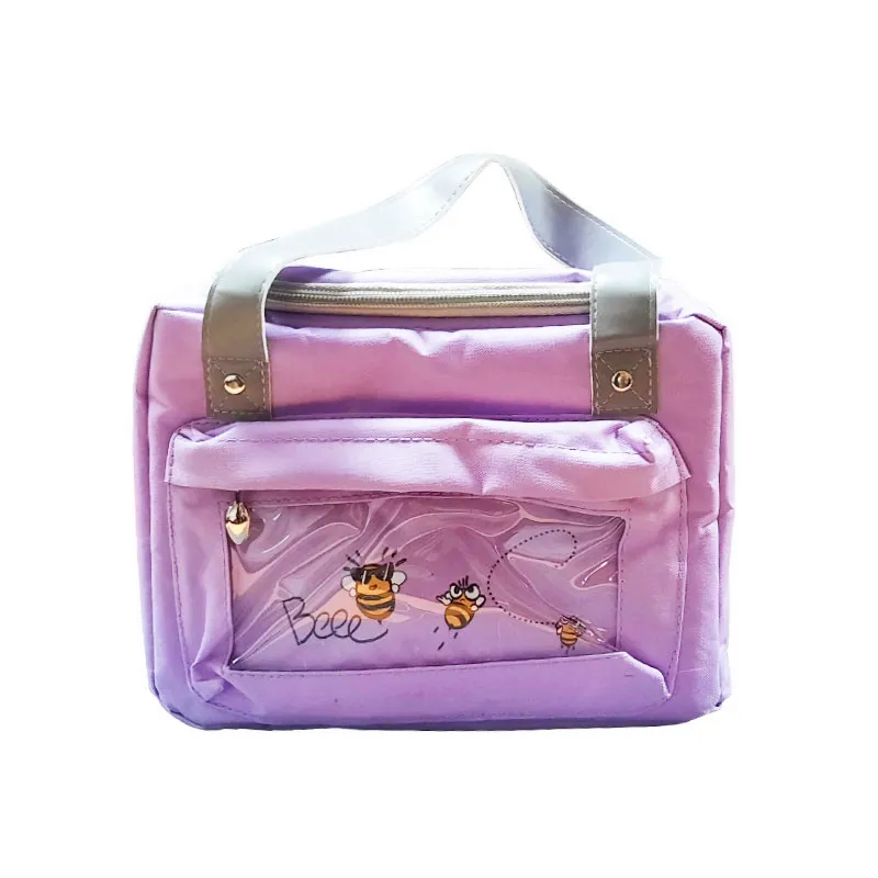 Lunch Bag Polyester 22.5*14*16.5cm - Purple Bees My Academia
