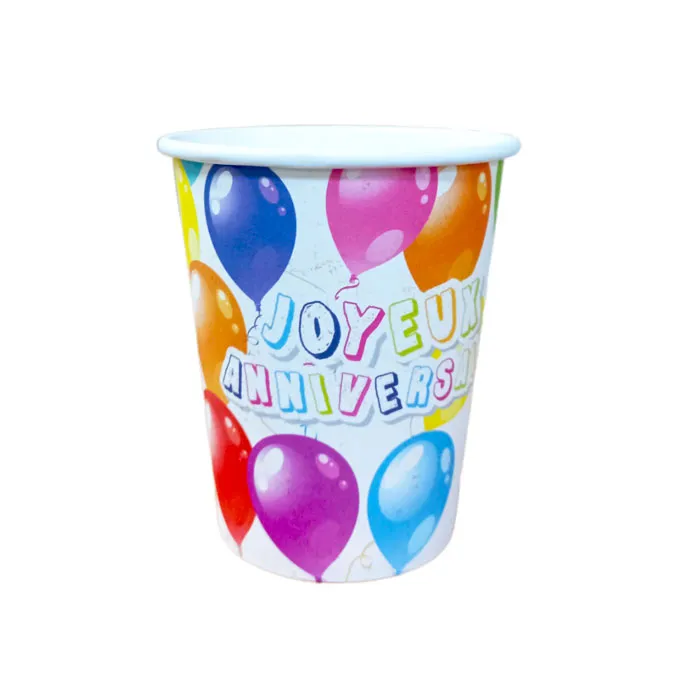 Disposable Paper Cup Ref EA93221 200ml, Happy Birthday [Pk 6] PS