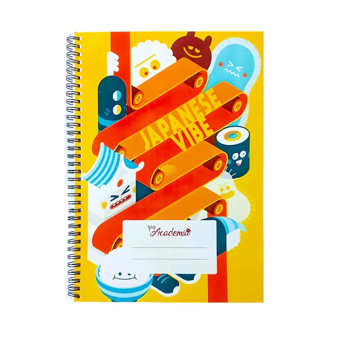 Spiral Notebook A4, 120 Sheets Ruled, Japanese Vibe My Academia