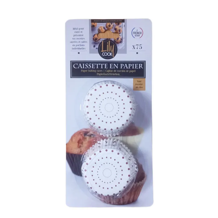 Paper Cake Cups Ref KB54241 Assorted Design ,[pk:75pcs] Lily Cook