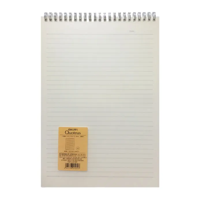Spiral Notebook Ref LPA480-02 A4, 80 Sheets Ruled, Double Wire Deli