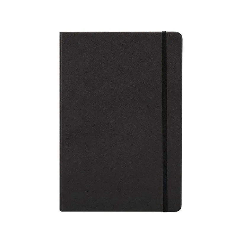 Leather Cover Notebook Ref N112L A5, 96 Sheets, 70gsm, Black Deli