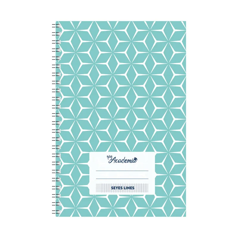 Spiral Notebook A4, 120 Sheets Seyes Lines, Mint Green My Academia