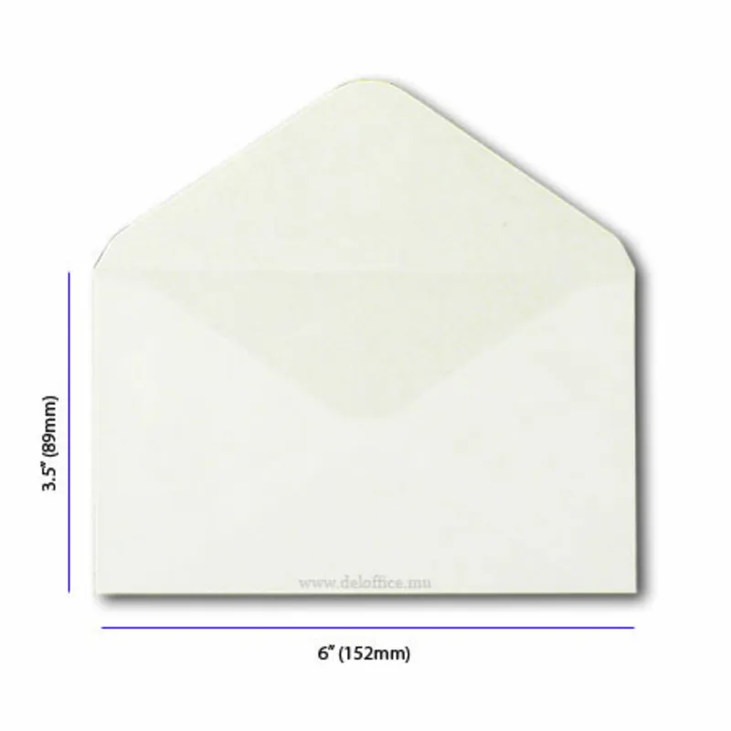 Envelope White Plain 6"x3.5", W152*D89mm, PS [Pk 100] WinPaq