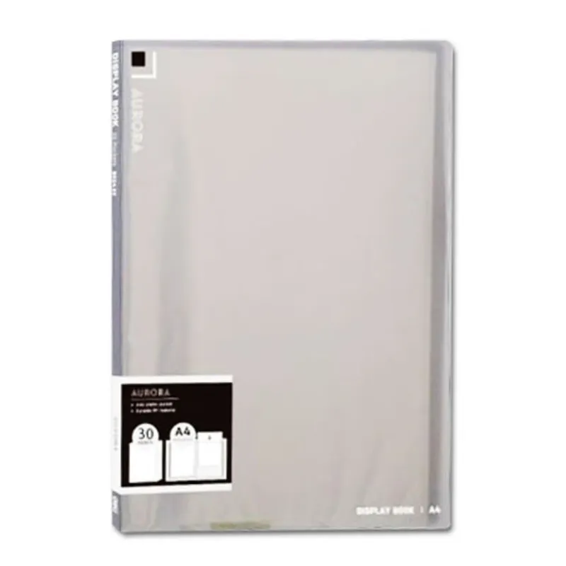 Display Book Aurora Ref B02522 A4, 30 Pockets, Grey, Plastic Deli